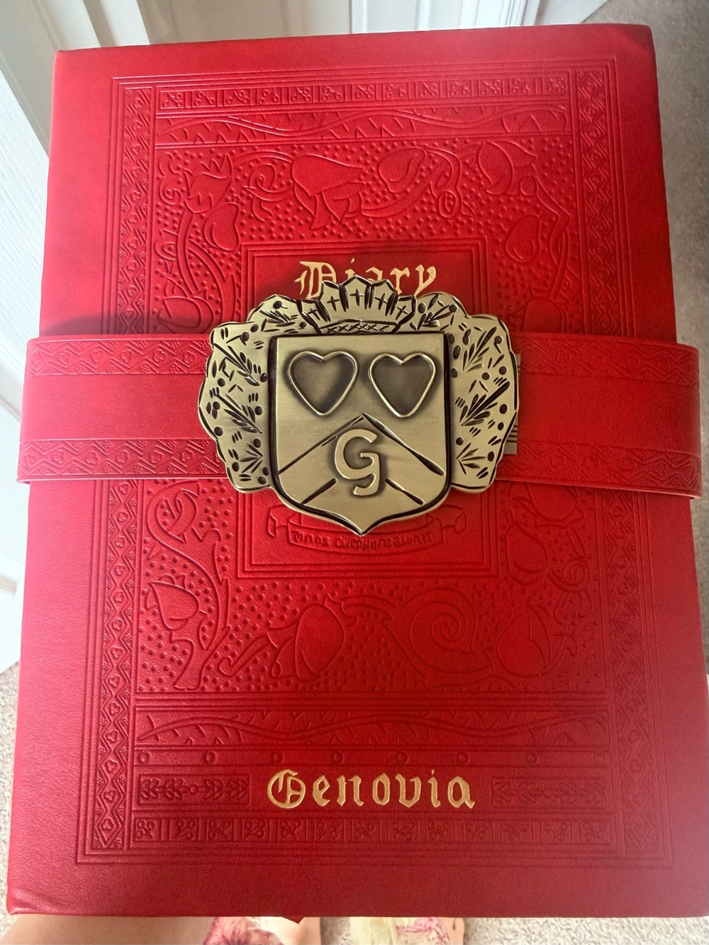 Disney Genovia Red Diary with Decorative Brass Crest Belt